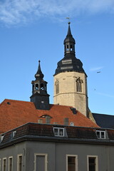 Fototapeta premium Kirche und Rathaus in Laucha an der Unstrut