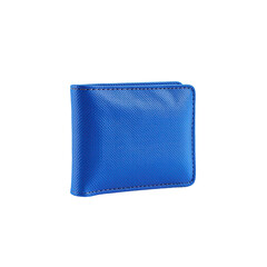 Blue Wallet on White Background for Fashion and Accessories Use