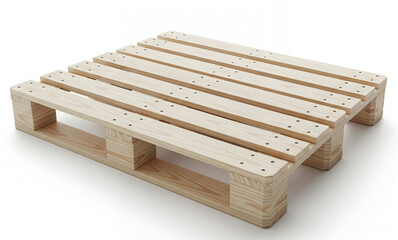 New light wood Euro pallet 3D render, showcasing logistics and transport equipment.