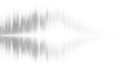 White halftone pulse wave design with sharp peaks, clean audio wave pattern for digital branding, music, and advertising creative projects