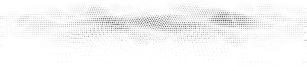 Abstract gray halftone mesh pattern with fading wave effect for digital media, audio branding, music visuals, and modern web design