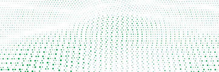 Green halftone wave flow pattern with fading effect for digital audio branding, modern web design, and creative visual media advertising