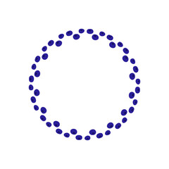 Cute round wreath with blueberries isolated on white background.