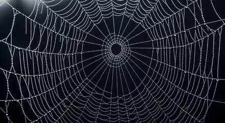 Obraz premium Silueta de tela de araña contra la pared negra - fondo oscuro del tema de Halloween