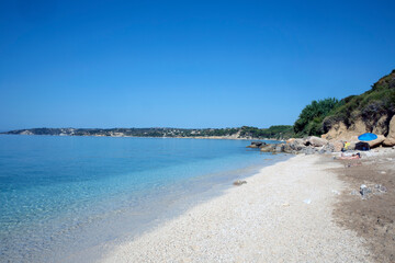 Kefalonia- Greece - August 15, 2025: Kanali beach, Kefalonia,  Greece.