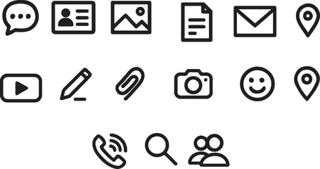 Modern flat icon set for communication and digital life apps user interface design