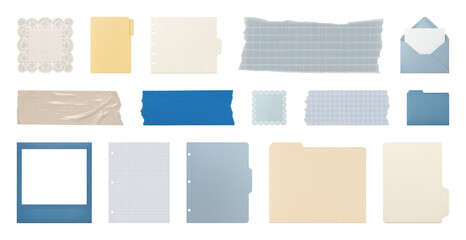 PNG Vintage stationery collage elements, element set on transparent background
