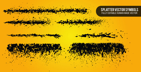 Splatter Vector, Fully Editable Vector of Splatter Icons, Multiple Icons of Splatter