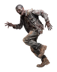 PNG Terrifying zombie in action pose.