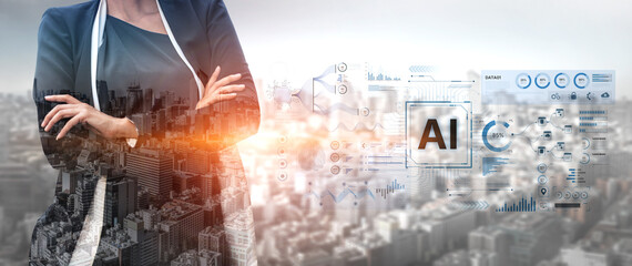 A futuristic AI dashboard for business intelligence. This platform showcases advanced data analytics, processing complex information into visual charts and graphs for strategic insights. Fermion