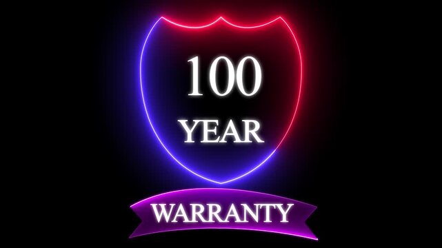 100 year warranty concept on the transparent . Badges Design Animation Motion graphics of warranty idea.Warranty Stamp Imprint Seal Template. Round Rubber Stamp with ,Warranty- Stamp.4k video