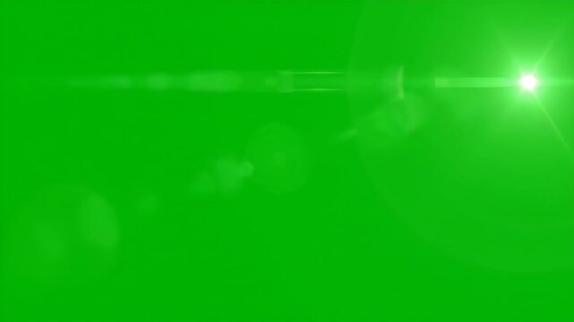 Ethereal green lens flare slowly drifting against a solid green screen for visual effects dreamy, video element, design