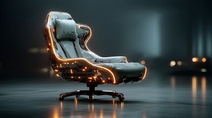 Fototapeta premium Modern cyberpunk gaming seat high resolution image