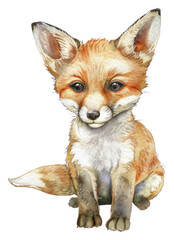 Obraz premium PNG Adorable watercolor fox illustration