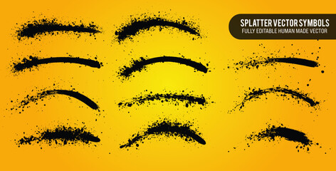 Splatter Vector, Fully Editable Vector of Splatter Icons, Multiple Icons of Splatter