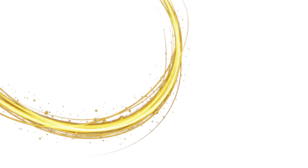 curved golden light trail clean png