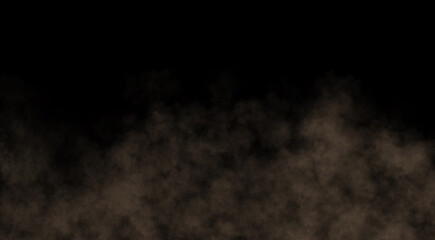 Dense brown sand dust cloud texture on transparent background realistic foggy atmosphere illustration © Nanotrillion