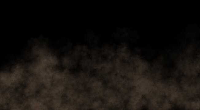 Dense brown sand dust cloud texture on transparent background realistic foggy atmosphere illustration