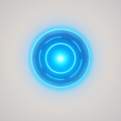 Blue glowing digital interface circle for technology concept