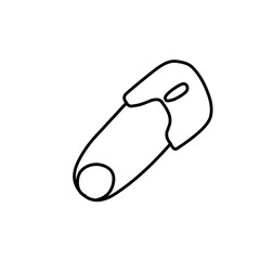 Safety Pin Line Art Icon