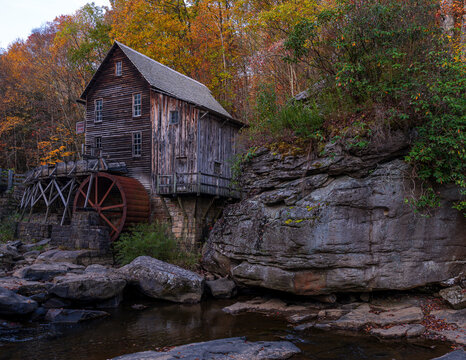 Glade Crist Mill Babcock State Park in West Virginia during fall