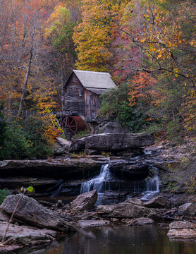 Glade Crist Mill Babcock State Park in West Virginia during fall