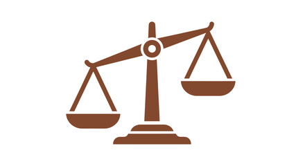 Symbol of justice and balance, scales of law tilted to one side.