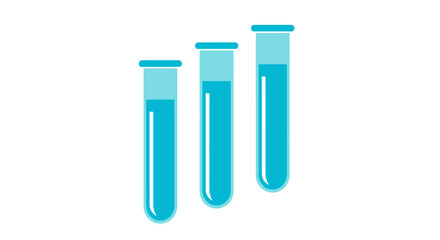 Three laboratory test tubes filled with blue liquid, representing scientific research and discovery.