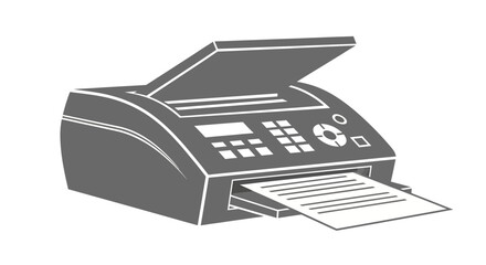 Modern fax machine printing documents in an office setting