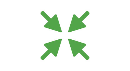 Four green arrows pointing inward towards a central focus point, symbolizing convergence and concentration.