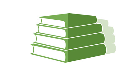 Stack of four green hardcover books symbolizing knowledge and learning