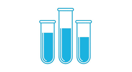 Three clear glass test tubes filled with blue liquid, symbolizing scientific research and discovery.