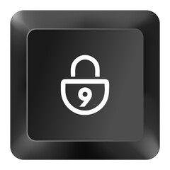 Keyboard num lock button sign symbol icon 3d black