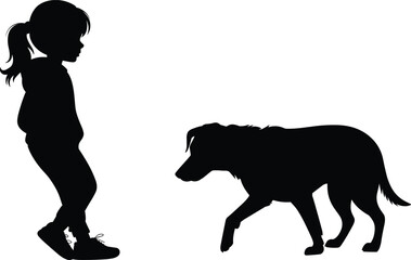 Child silhouette with dog, friendship, companionship, pet love, childhood innocence, playful bond, animal connection, outdoor lifestyle, family values, trust