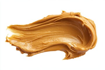 Naklejka premium Rich Peanut Butter Smear - Creamy Spread on Clean White Surface