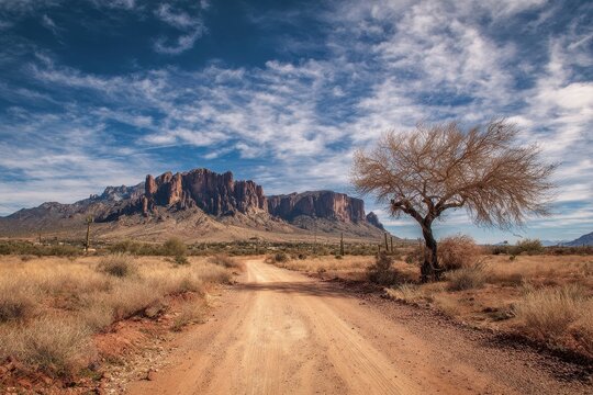 Serene Landscapes of Apache Junction, Arizona: Nature's Beauty with Rolling Fields and Towering Trees