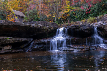 Glade Crist Mill Babcock State Park in West Virginia during fall