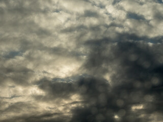 Dark and dramatic cloudy sky. Nature background.