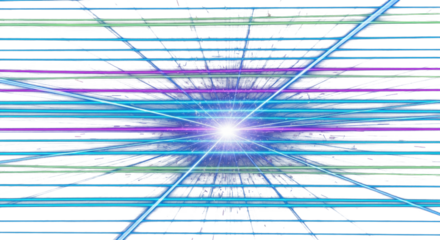 Laser lines of light. Horizontal neon light. Neon blue horizontal speed lines. Glowing stripes. Laser beams. light lines of movement and speed in neon color.Beautiful flash of light  clean png