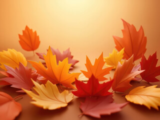 Golden autumn tree with falling leaves and warm glow, perfect for seasonal cards, nature art, or cozy fall-themed designs.