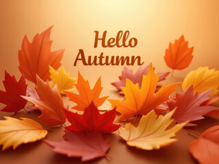 Golden autumn tree with falling leaves and warm glow, perfect for seasonal cards, nature art, or cozy fall-themed designs.