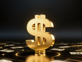  dollar signs from different angles with realistic shadow effects. Metallic currency symbols floating on white background. Glossy financial icons for banking or economic presentations.