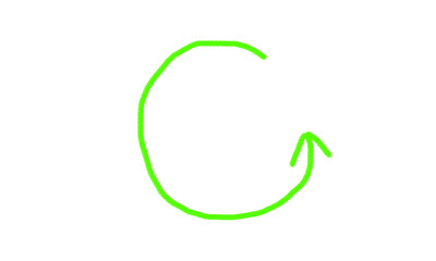 green arrow circular arrow icon refresh arrow symbol on White background 