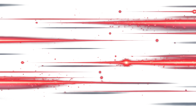 Laser lines of light. Horizontal neon light. Neon red horizontal speed lines. Glowing stripes. Laser beams. light lines of movement and speed in neon color. Beautiful flash of light  clean png