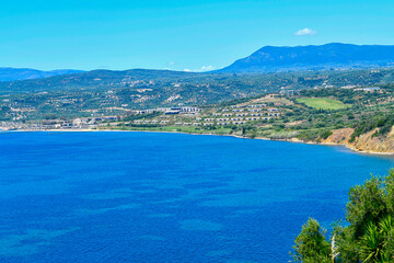 Obraz premium Bucht von Navarino (Ormos Navarino) bei Pylos in Messenien, Peloponnes (Griechenland)