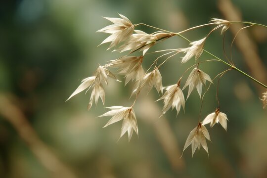 Enchanting Avoine: Captivating Spike and Leaf Composition in Vibrant Natural Setting