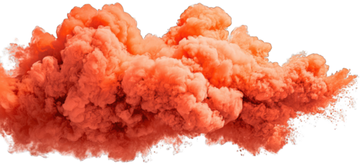 Orange-pink cloud of smoke