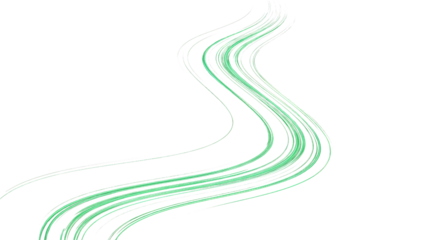 neon emerald glow smooth luminous motion trail abstract energy flow futuristic data streaks soft diffusion light high resolution render clean png