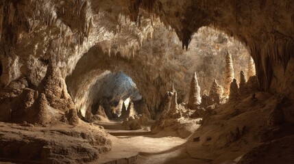 Fototapeta premium Stunning View of Carlsbad Caverns in New Mexico: A Geological Marvel in the Desert