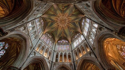 Majestic Vaulted Ceiling of Ely Cathedral: A Mediaeval Marvel in Cambridgeshire, England